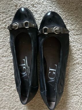 AGL Monika Patent Toe Ballet Flats. Size EU 37 1/2